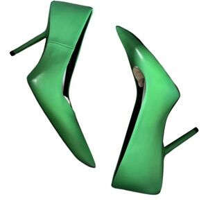 Balenciaga Essex 110mm Shiny Green Leather Pumps - NIB - 37.5